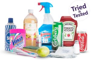 différents produits pour nettoyer les bijoux en argent