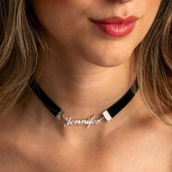 Choker Velours Noir Personnalisé avec un Prénom