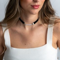 Choker Velours Noir Personnalisé avec un Prénom