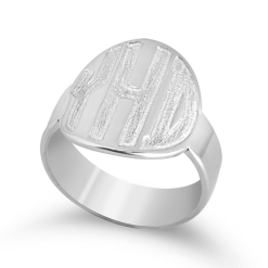 Bague Monogramme Caractères Gras en argent massif