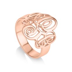 Bague Monogramme Entrelacé en plaqué or rose