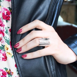 Bague Monogramme en argent massif