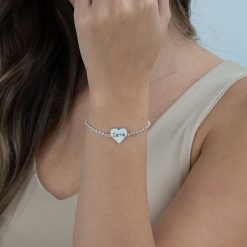 Alternative view of Bracelet Cœur Gravé