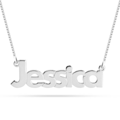 collier prénom caractères gras argent