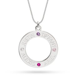 Collier Famille avec Pierres de Naissance DIMENSIONS