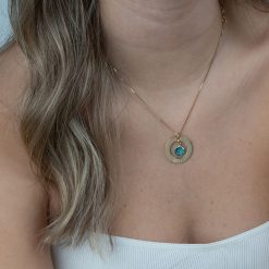 Collier Prénom Cercle avec Pierre de Naissance