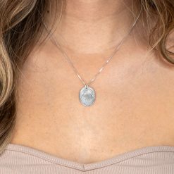 Collier Oval avec Empreinte Digitale