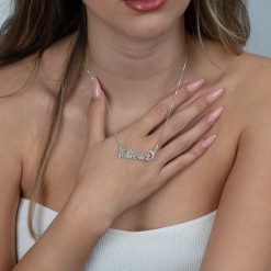 collier prénom en argent brossé