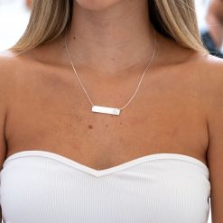 Collier Barre Initiale avec Zirconium