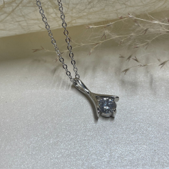 2046 Collier Tulipe avec Zirconium en argent