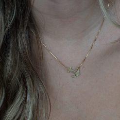 Collier Ancre Marine Gravée