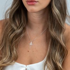 Alternative view of Collier Croix avec Initiale