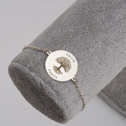 bracelet médaillon arbre de vie gravé