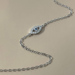 2357 Bracelet œil bleu avec zirconium en argent