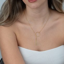 Collier Cercle et Barre Gravée