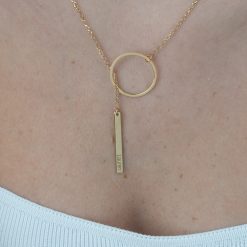 Collier Cercle et Barre Gravée