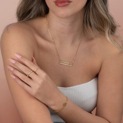 Collier Deux Barres avec Initiales et Cœur