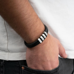 bracelet homme cuir tresse