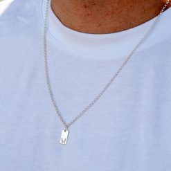 collier "initial" homme