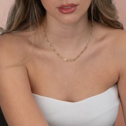 Collier Gourmette avec Chaîne Trombone