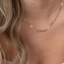 Collier Gourmette avec Chaîne Trombone