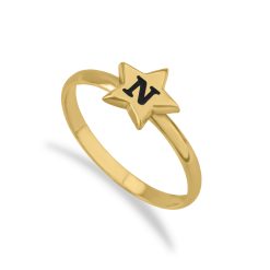 Bague avec Étoile et Initiale
