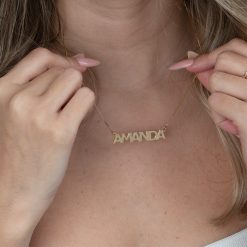 Collier prénom lettres majuscules