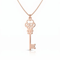 Collier Clé avec Initiales en plaqué or