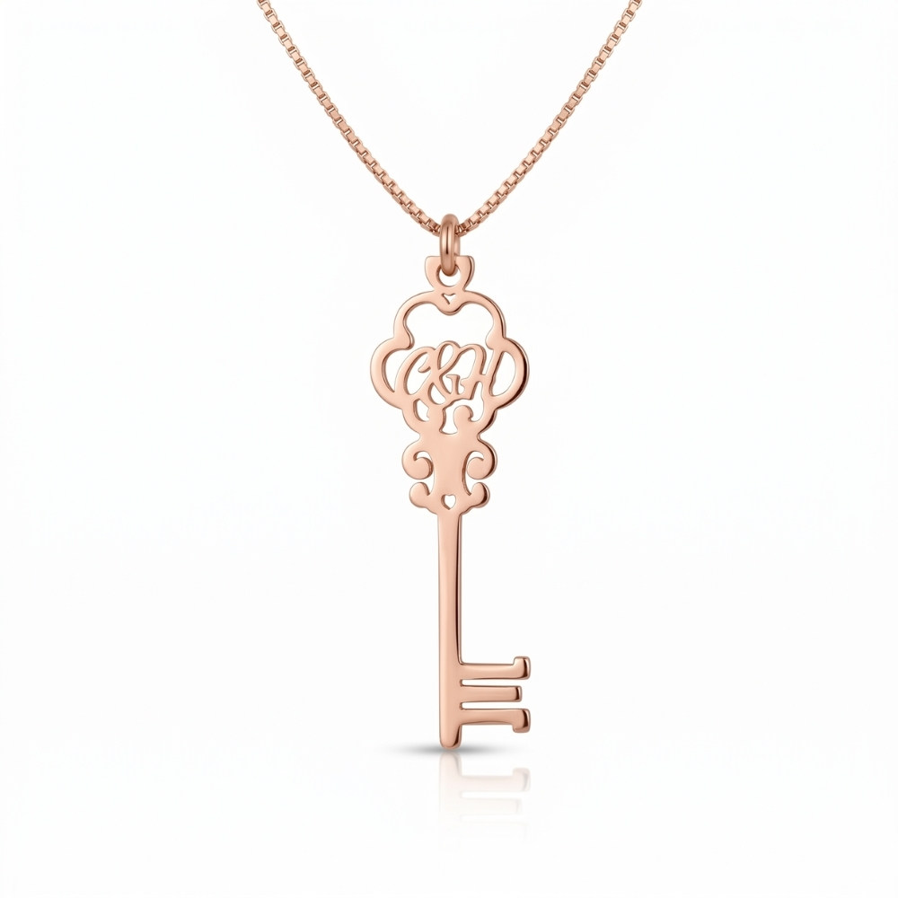 Collier Clé avec Initiales Collier Clé avec Initiales