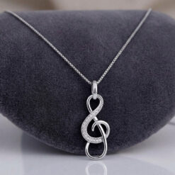 Collier Clé de Sol avec Zirconium