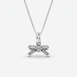 Collier Nœud en Argent et Zirconium