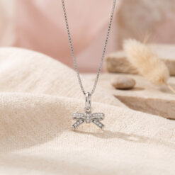 Collier Nœud en Argent et Zirconium