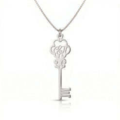 Collier Clé avec Initiales en plaqué or