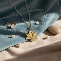 Collier Shema Israel Etoile de David en argent et plaqué or