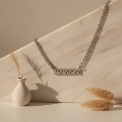 Collier Prénom avec Chaîne Cubaine en acier inoxydable