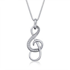 Collier Clé de Sol avec Zirconium