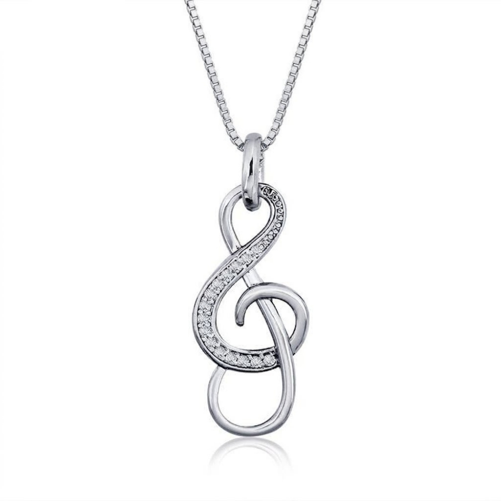 Collier Clé de Sol avec Zirconium Collier Clé de Sol avec Zirconium