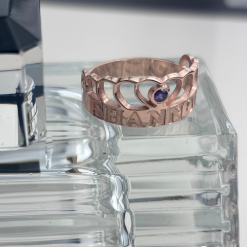 Bague Couronne avec Pierre de Naissance