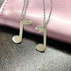 collier note de musique pour couple