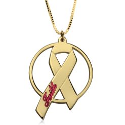 Collier Prénom Ruban Rose Gravé