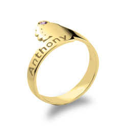 Bague Pied de Bébé Personnalisée