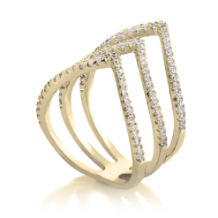 Bague Triple Chevrons avec Zirconium