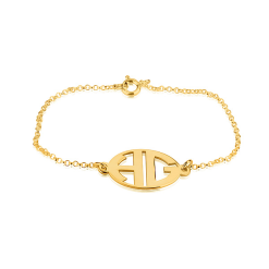 Bracelet Monogramme Lettres Capitales Découpées