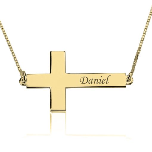 Collier Croix Horizontale avec Prénom