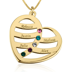 Collier Cœur pour Mamans avec Pierre de Naissance