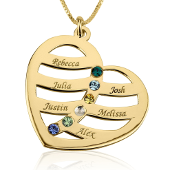 Collier Cœur pour Mamans avec Pierre de Naissance