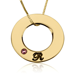 Collier Cercle Initiales et Cristaux