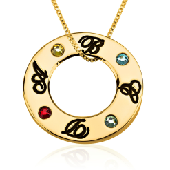Collier Cercle Initiales et Cristaux