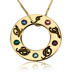 Collier Cercle Initiales et Cristaux