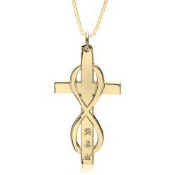 Collier Croix Infini avec Initiales